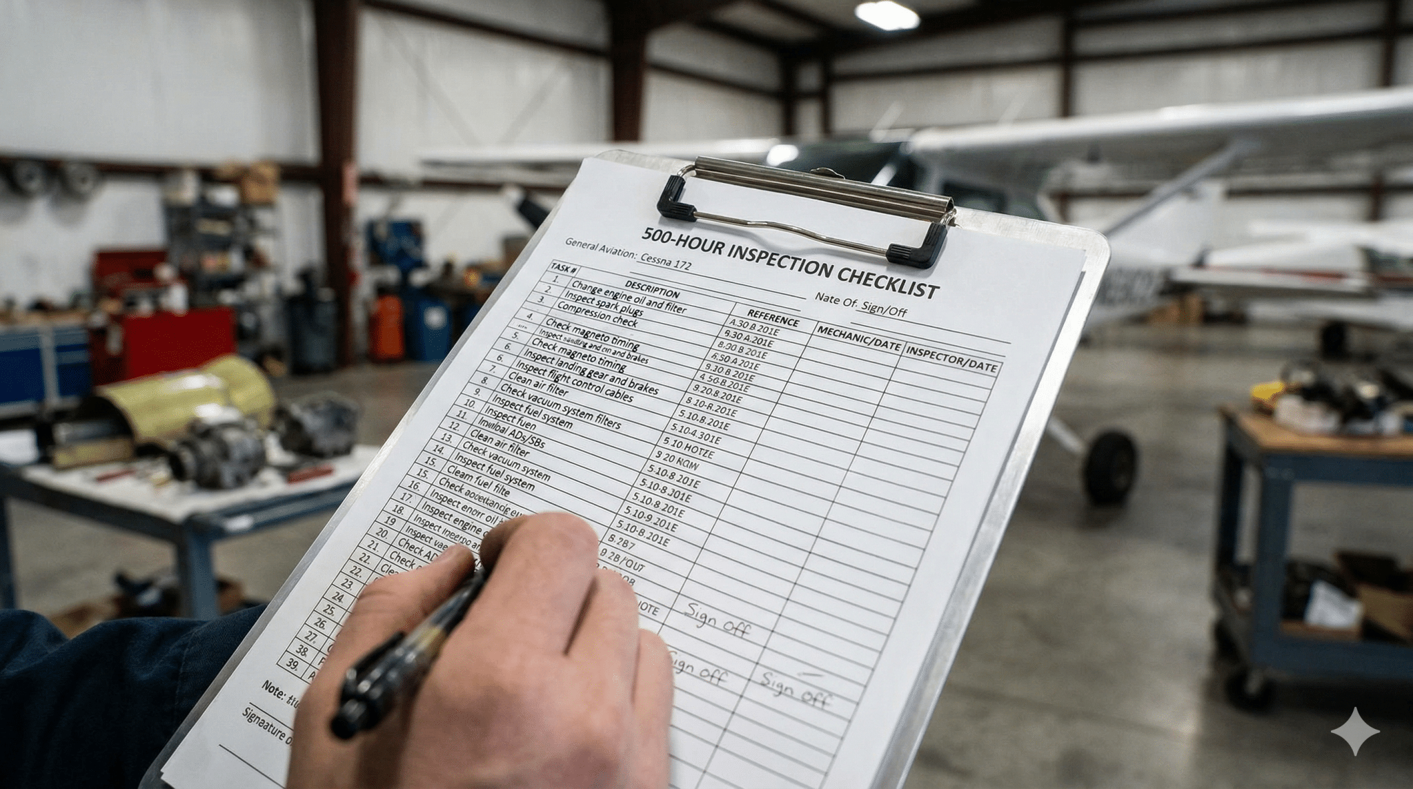 500 hour checklist example